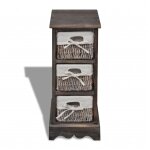 Vidaxl �tag�re de rangement bois marron 3 paniers en tissage
