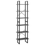 Vidaxl tagre de rangement gris 60x30x210 cm bois d'ingnierie