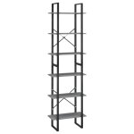 Vidaxl tagre de rangement gris 60x30x210 cm bois de pin massif