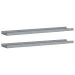 Vidaxl tagres  rebord pour cadre photo 2 pcs gris 80x9x3 cm mdf
