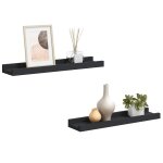 Vidaxl �tag�res � rebord pour cadre photo 2 pcs noir 40x9x3 cm mdf