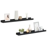 Vidaxl �tag�res � rebord pour cadre photo 2 pcs noir 60x9x3 cm mdf