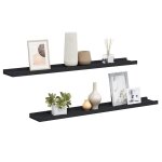 Vidaxl �tag�res � rebord pour cadre photo 2 pcs noir 80x9x3 cm mdf