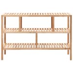 Vidaxl �tag�re de salle de bain bois de noyer massif 100x40x65 cm