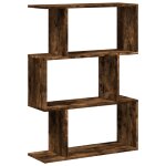 Vidaxl �tag�re s�paratrice de pi�ce � 3 niveaux ch�ne fum� 70x24x97 cm