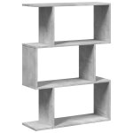 Vidaxl �tag�re s�paratrice de pi�ce � 3 niveaux gris b�ton 70x24x97 cm