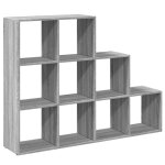 Vidaxl �tag�re s�paratrice de pi�ce 3 niveaux sonoma gris