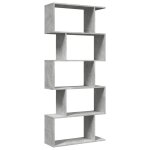 Vidaxl tagre sparatrice de pice  5 niveaux gris bton 70x24x161cm