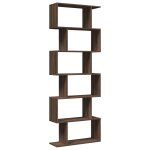 Vidaxl tagre sparatrice de pice 6 niveaux chne marron 70x24x193cm