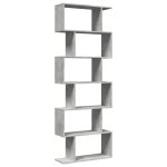 Vidaxl �tag�re s�paratrice de pi�ce � 6 niveaux gris b�ton 70x24x193cm