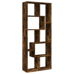 Vidaxl �tag�re s�paratrice de pi�ce ch�ne fum� 67x25x161, 5 cm
