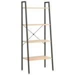 Vidaxl �tag�re sur pied 4 niveaux marron clair et noir 56x35x140 cm