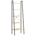 Vidaxl �tag�re sur pied 5 niveaux marron clair et noir 56x35x174 cm