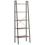 Vidaxl �tag�re sur pied 5 niveaux marron fonc� et noir 56x35x174 cm
