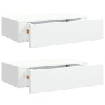 Vidaxl �tag�res � tiroirs murales 2 pcs blanc 40x23, 5x10 cm mdf