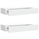 Vidaxl �tag�res � tiroirs murales 2 pcs blanc 60x23, 5x10 cm mdf