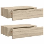 Vidaxl �tag�res � tiroirs murales 2 pcs ch�ne 40x23, 5x10 cm mdf
