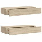 Vidaxl �tag�res � tiroirs murales 2 pcs ch�ne 60x23, 5x10 cm mdf