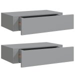Vidaxl �tag�res � tiroirs murales 2 pcs gris 40x23, 5x10 cm mdf