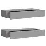 Vidaxl �tag�res � tiroirs murales 2 pcs gris 60x23, 5x10 cm mdf