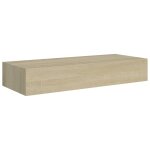 Vidaxl �tag�re � tiroir murale ch�ne 60x23, 5x10 cm mdf