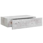 Vidaxl �tag�re � tiroir murale gris b�ton 40x23, 5x10 cm mdf