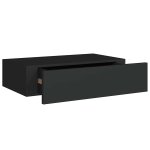 Vidaxl �tag�re � tiroir murale noir 40x23, 5x10 cm mdf