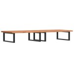 Vidaxl �tag�re de vasque murale acier et bois massif de h�tre
