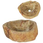 Vidaxl �vier 45x35x15 cm pierre fossile cr�me
