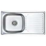 Vidaxl vier de cuisine avec crpine et pige acier inoxydable