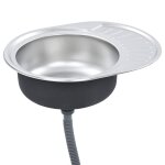 Vidaxl �vier de cuisine avec cr�pine et pi�ge ovale acier inoxydable