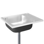 Vidaxl vier de cuisine et gouttoir argent 600x500x155 mm inox