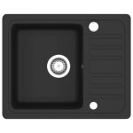 Vidaxl vier de cuisine en granit bac unique noir