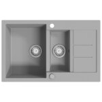 Vidaxl Évier de cuisine en granit double bac gris Vidaxl Évier de cuisine en granit double bac gris