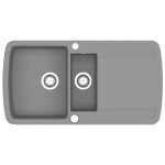 Vidaxl �vier de cuisine en granit double bac gris
