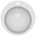 Vidaxl vier de cuisine granit rond blanc
