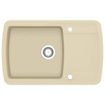 Vidaxl �vier de cuisine granit seul lavabo beige