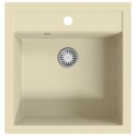 Vidaxl vier de cuisine granit seul lavabo beige