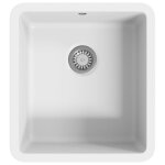 Vidaxl vier de cuisine granit seul lavabo blanc