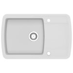 Vidaxl �vier de cuisine granit seul lavabo blanc