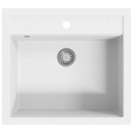 Vidaxl Évier de cuisine granit seul lavabo blanc Vidaxl Évier de cuisine granit seul lavabo blanc