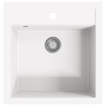 Vidaxl �vier de cuisine granit seul lavabo blanc
