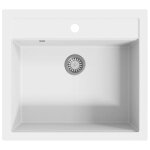 Vidaxl �vier de cuisine granit seul lavabo blanc