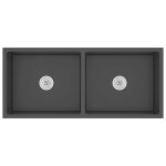 Vidaxl �vier de cuisine fait main noir acier inoxydable