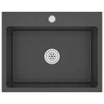 Vidaxl �vier de cuisine fait main noir acier inoxydable