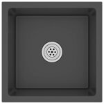 Vidaxl vier de cuisine fait main noir acier inoxydable