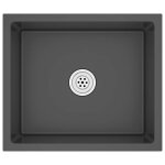 Vidaxl vier de cuisine fait main noir acier inoxydable