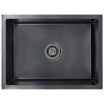 Vidaxl �vier de cuisine fait � la main noir acier inoxydable