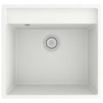 Vidaxl �vier de cuisine avec trou de trop - plein blanc granit