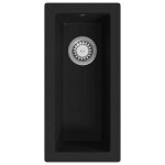 Vidaxl Évier de cuisine avec trou de trop - plein noir granit Vidaxl Évier de cuisine avec trou de trop - plein noir granit